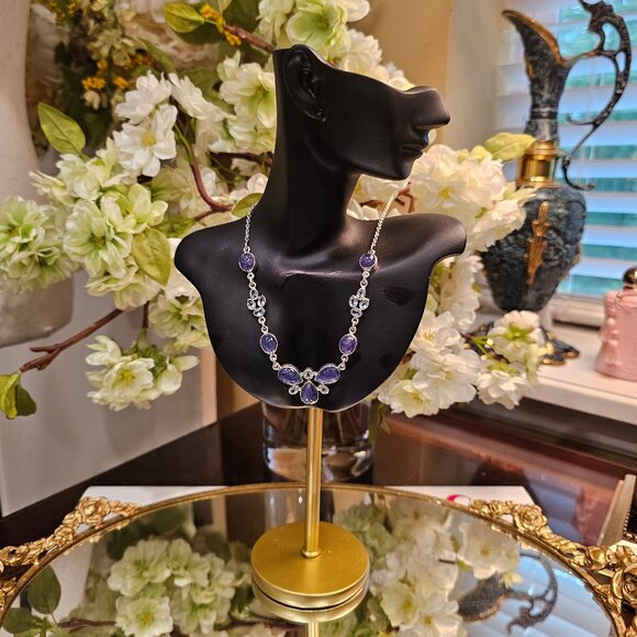 Tanzanite & Sky Blue Topaz , Sterling Silver necklace, Certificate of Authentic - Picture 6 of 9